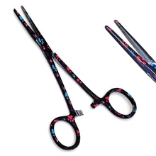 Load image into Gallery viewer, Dog Cat Ear Cleaning Forceps 5.5" STR Pet Hair Pulling Clamp Tweezers Grooming, BLACK Multi Paws