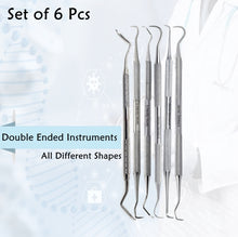 Load image into Gallery viewer, 6 Pcs Dental Sickle Scalers Anterior Posterior Double Ended Periodontal Stainless Steel Intruments