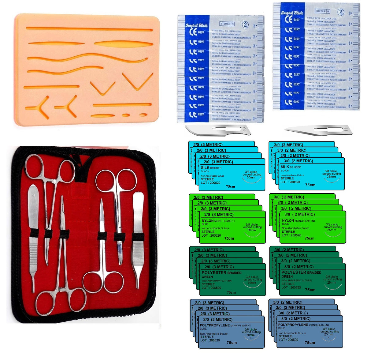 59 Piece Practice Suture Kit for Medical and Veterinary Student Traini –  A2ZSCILAB
