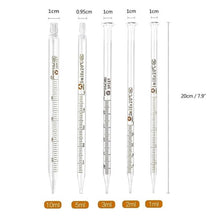 Load image into Gallery viewer, Glass Pipettes Graduated Droppers Set of 17 Pcs with Rubber Heads Lab Pipettors Droppers for Liquid & Essential Oils