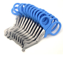 Load image into Gallery viewer, 12/Pack Sky Blue Handle Trauma Shears 7.25" Stainless Steel Scissors for Paramedics, EMT, Nurses, Firefighters + More