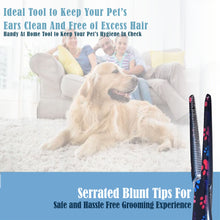 Load image into Gallery viewer, Dog Cat Ear Cleaning Forceps 5.5" STR Pet Hair Pulling Clamp Tweezers Grooming, BLACK Multi Paws