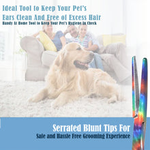 Load image into Gallery viewer, Pet Ear Hair Pulling Serrated Ratchet Forceps, Stainless Steel Grooming Tool, Tie & Die 5.5" STR