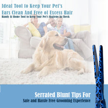 Load image into Gallery viewer, Dog Cat Ear Cleaning Forceps 5.5" STR Pet Hair Pulling Clamp Tweezers Grooming, BLUE Paws