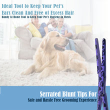 Load image into Gallery viewer, Dog Cat Ear Cleaning Forceps 5.5" STR Pet Hair Pulling Clamp Tweezers Grooming, PURPLE Paws