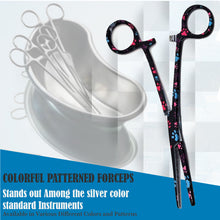 Load image into Gallery viewer, Dog Cat Ear Cleaning Forceps 5.5" STR Pet Hair Pulling Clamp Tweezers Grooming, BLACK Multi Paws