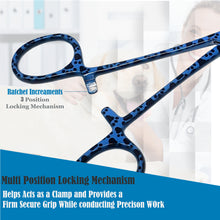 Load image into Gallery viewer, Dog Cat Ear Cleaning Forceps 5.5" CRV Pet Hair Pulling Clamp Tweezers Grooming, BLUE Paws