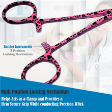 Load image into Gallery viewer, Dog Cat Ear Cleaning Forceps 5.5" STR Pet Hair Pulling Clamp Tweezers Grooming, PINK Paws
