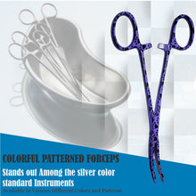 Load image into Gallery viewer, Dog Cat Ear Cleaning Forceps 5.5" CRV Pet Hair Pulling Clamp Tweezers Grooming, PURPLE Paws