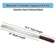 Load image into Gallery viewer, Stainless Steel Lab Spatula with Wooden Handle, 10" Blade, 1.5" Blade Width, 15.2" Total Length