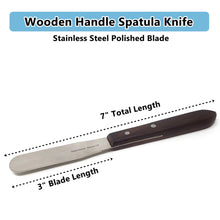Load image into Gallery viewer, Stainless Steel Lab Spatula with Wooden Handle, 3&quot; Blade, 0.62&quot; Blade Width, 7&quot; Total Length

