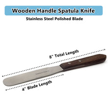 Load image into Gallery viewer, Stainless Steel Lab Spatula with Wooden Handle, 4" Blade, 0.62" Blade Width, 8" Total Length