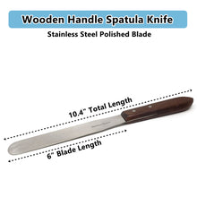 Load image into Gallery viewer, Stainless Steel Lab Spatula with Wooden Handle, 6&quot; Blade, 1&quot; Blade Width, 10.4&quot; Total Length
