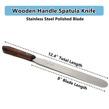 Load image into Gallery viewer, Stainless Steel Lab Spatula with Wooden Handle, 8" Blade, 1.25" Blade Width, 12.4" Total Length