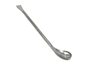 Stainless Steel Double Ended Square & Angled Left Spoon Sampler, Lab Spatula , 7" Length