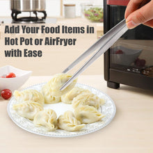 Load image into Gallery viewer, Food Tweezers Stainless Steel Straight Serrated Tips 14" Large Tongs for Cooking Grilling BBQ + More