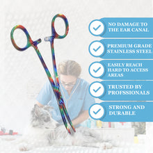 Load image into Gallery viewer, Pet Ear Hair Pulling Serrated Ratchet Forceps, Stainless Steel Grooming Tool, Tie & Die 5.5" CRV