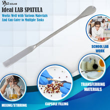 Load image into Gallery viewer, Stainless Steel Double Ended Micro Lab Spatula Sampler, Square & Flat Spoon End, 7" Length