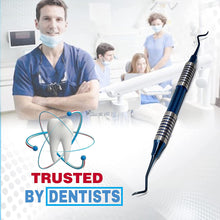 Load image into Gallery viewer, Hollow Handle Sickle Scaler 204S Blue Titanium Double Ended Stainless Steel Dental Tool