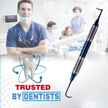 Load image into Gallery viewer, Hollow Handle Sickle Montana Jack Blue Titanium Double Ended Stainless Steel Dental Tool