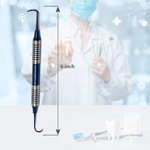 Load image into Gallery viewer, Hollow Handle Sickle Montana Jack Blue Titanium Double Ended Stainless Steel Dental Tool