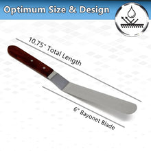 Load image into Gallery viewer, Set of 6 PCS Stainless Steel Cake Decorating Angled Icing Spatulas Wooden Handle, Offset Blades