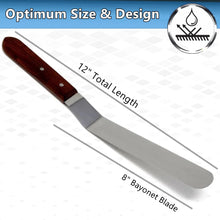 Load image into Gallery viewer, Cake Decorating Angled Icing Spatula, Stainless Steel 8" Offset Polished Blade Knife, Wood Handle