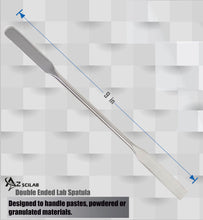 Load image into Gallery viewer, Stainless Steel Double Ended Micro Lab Spatula Sampler, Square & Round End, 9" Length