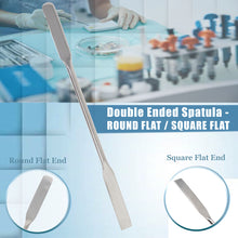 Load image into Gallery viewer, Stainless Steel Double Ended Micro Lab Spatula Sampler, Square & Round End, 7" Length