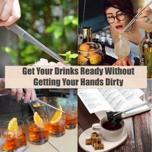 Load image into Gallery viewer, Kitchen Tweezers Stainless Steel Food Tongs Straight Serrated Tips 10" (25cm) Large Tweezers for BBQ