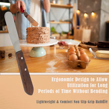 Load image into Gallery viewer, Stainless Steel Spatula Kitchen Utensil Chefs Knives Baking Tool - 3" Polished Blade, Wood Handle