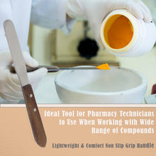 Load image into Gallery viewer, Stainless Steel Lab Spatula with Wooden Handle, 4" Blade, 0.62" Blade Width, 8" Total Length