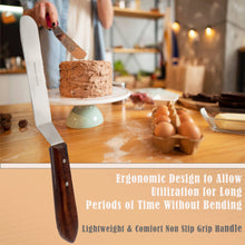 Load image into Gallery viewer, Cake Decorating Angled Icing Spatula, Stainless Steel 5" Offset Polished Blade Knife, Wood Handle