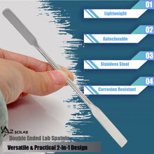 Load image into Gallery viewer, Stainless Steel Double Ended Micro Lab Spatula Sampler, Square & Round End, 9" Length