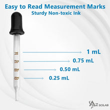 Load image into Gallery viewer, 1ML Glass Graduated Dropper with Rubber Cap Straight Drip Tube Dropping Pipette for Laboratory Painting, 12pcs