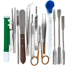 Load image into Gallery viewer, 13 Pcs Stainless Steel Laboratory Micro Spatulas Sampling Set Pipette Pump