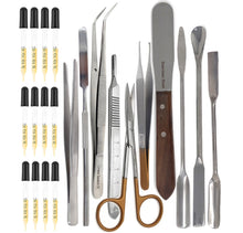 Load image into Gallery viewer, 22 Pieces Stainless Steel Lab Spatulas Micro Scoop Laboratory Sampling Mixing Set