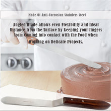 Load image into Gallery viewer, Cake Decorating Angled Icing Spatula, Stainless Steel 6" Offset Polished Blade Knife, Wood Handle