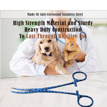 Load image into Gallery viewer, Dog Cat Ear Cleaning Forceps 5.5" CRV Pet Hair Pulling Clamp Tweezers Grooming, BLUE Paws