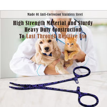 Load image into Gallery viewer, Dog Cat Ear Cleaning Forceps 5.5" CRV Pet Hair Pulling Clamp Tweezers Grooming, PURPLE Paws