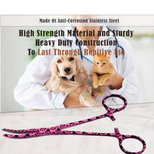 Load image into Gallery viewer, Dog Cat Ear Cleaning Forceps 5.5" CRV Pet Hair Pulling Clamp Tweezers Grooming, PINK Paws