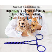 Load image into Gallery viewer, Dog Cat Ear Cleaning Forceps 5.5" STR Pet Hair Pulling Clamp Tweezers Grooming, PURPLE Paws