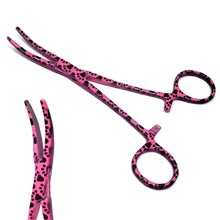 Load image into Gallery viewer, Dog Cat Ear Cleaning Forceps 5.5" CRV Pet Hair Pulling Clamp Tweezers Grooming, PINK Paws