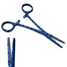 Load image into Gallery viewer, Dog Cat Ear Cleaning Forceps 5.5" STR Pet Hair Pulling Clamp Tweezers Grooming, BLUE Paws