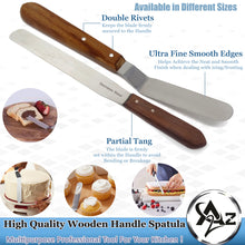 Load image into Gallery viewer, Stainless Steel Spatula Kitchen Utensil Chefs Knives Baking Tool - 8" Polished Blade, Wood Handle