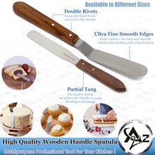 Load image into Gallery viewer, Stainless Steel Spatula Kitchen Utensil Chefs Knives Baking Tool - 4" Polished Blade, Wood Handle