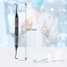 Load image into Gallery viewer, Hollow Handle Sickle Scaler 204S Blue Titanium Double Ended Stainless Steel Dental Tool
