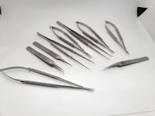 Load image into Gallery viewer, Micro Scissors Forceps Needle Holder Driver Instruments Set of 9 pcs