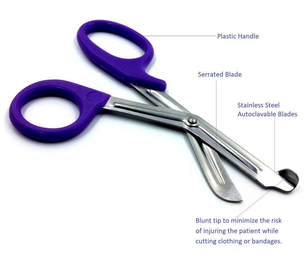 Purple Handle with Stainless Steel Blades Trauma Shears 7.25