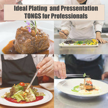 Load image into Gallery viewer, Stainless Steel Kitchen Tweezers Straight Serrated Tips 12" Large Food Tongs for Commercial & Home Kitchen Use